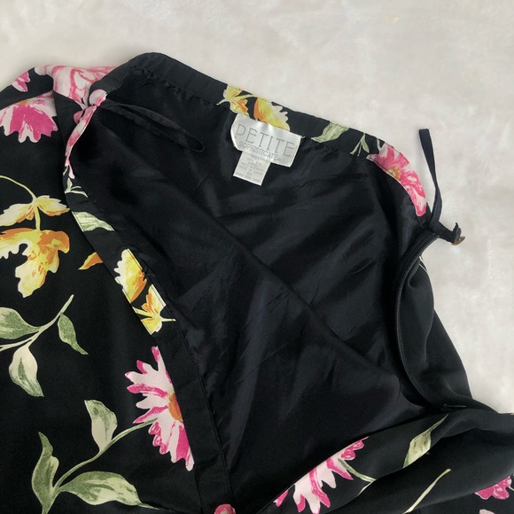 VINTAGE/ silk floral skater skirt - Picture 3 of 5